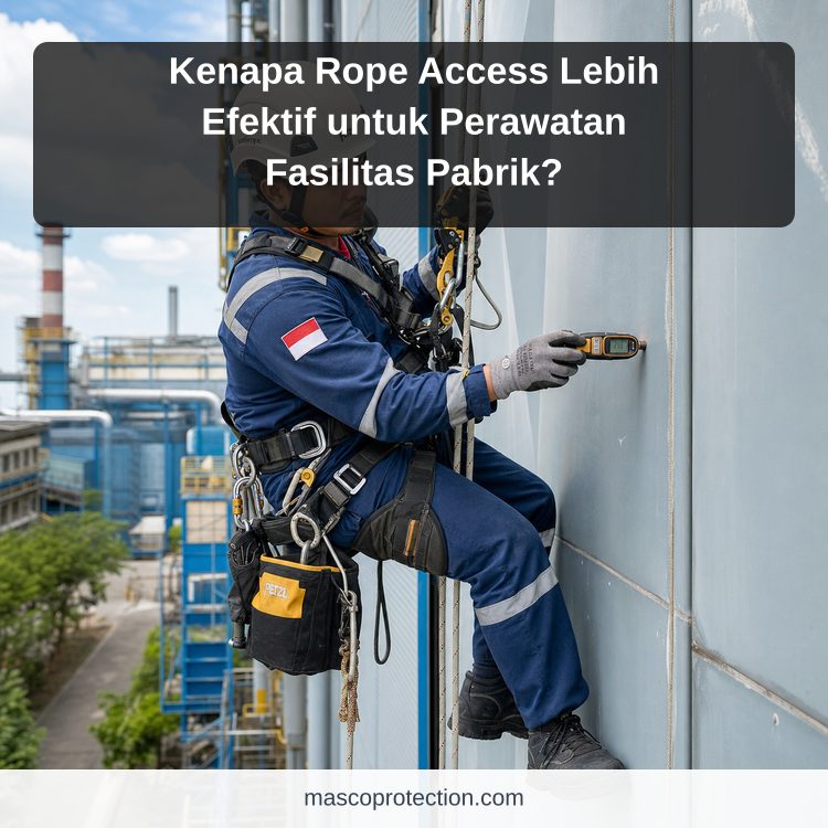 jasa coating industri Indonesia - Kenapa Rope Access Lebih Efektif untuk Perawatan Fasilitas Pabrik?