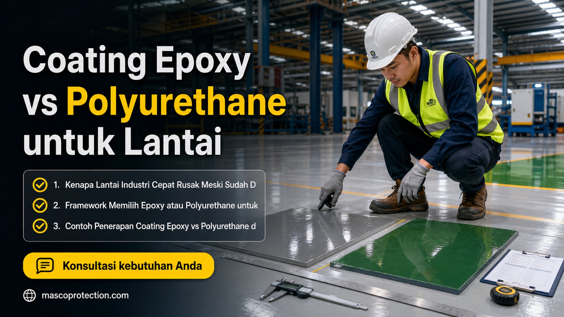 jasa coating industri Indonesia - Coating Epoxy vs Polyurethane untuk Lantai