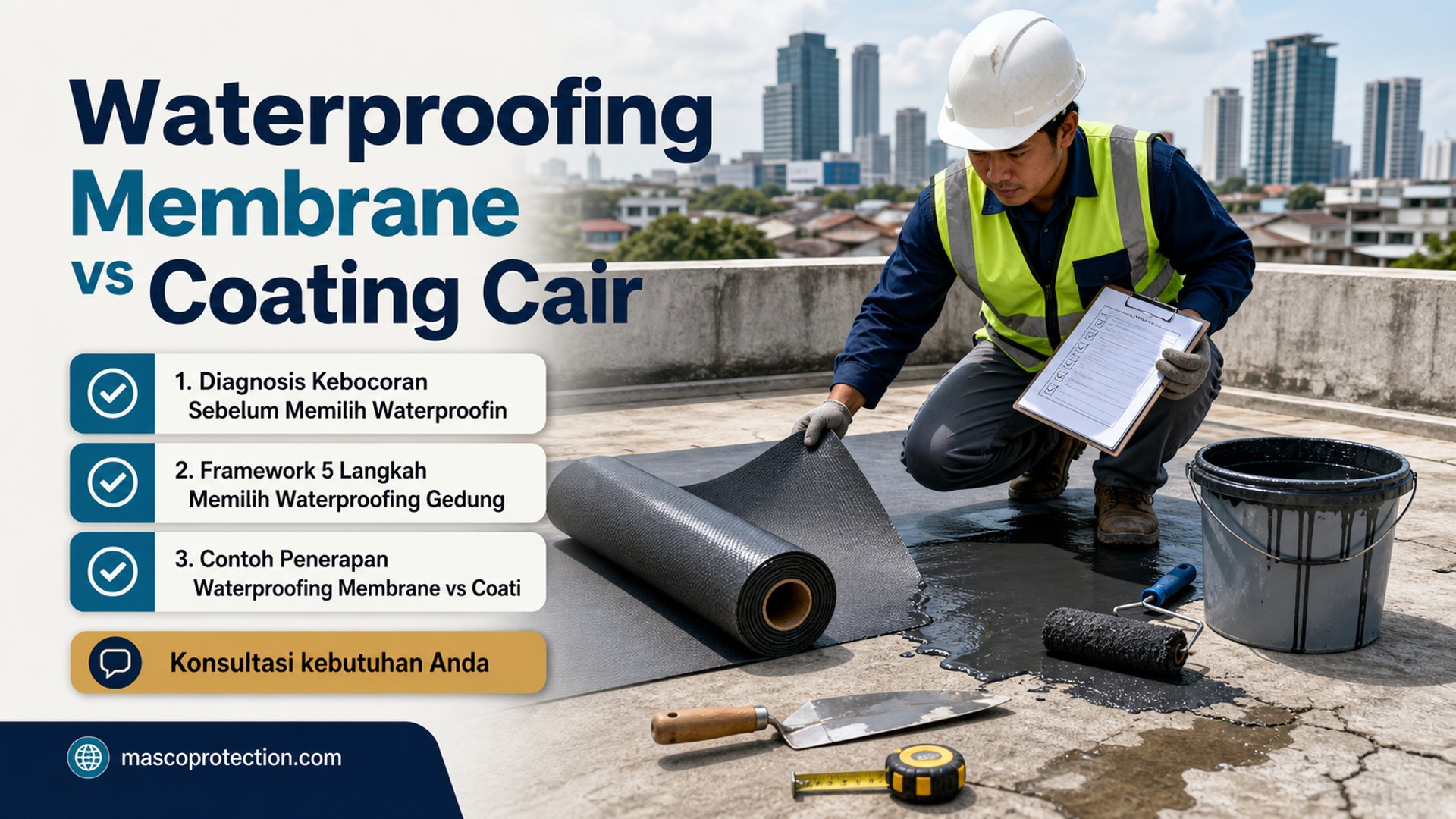 jasa coating industri Indonesia - Waterproofing Membrane vs Coating Cair