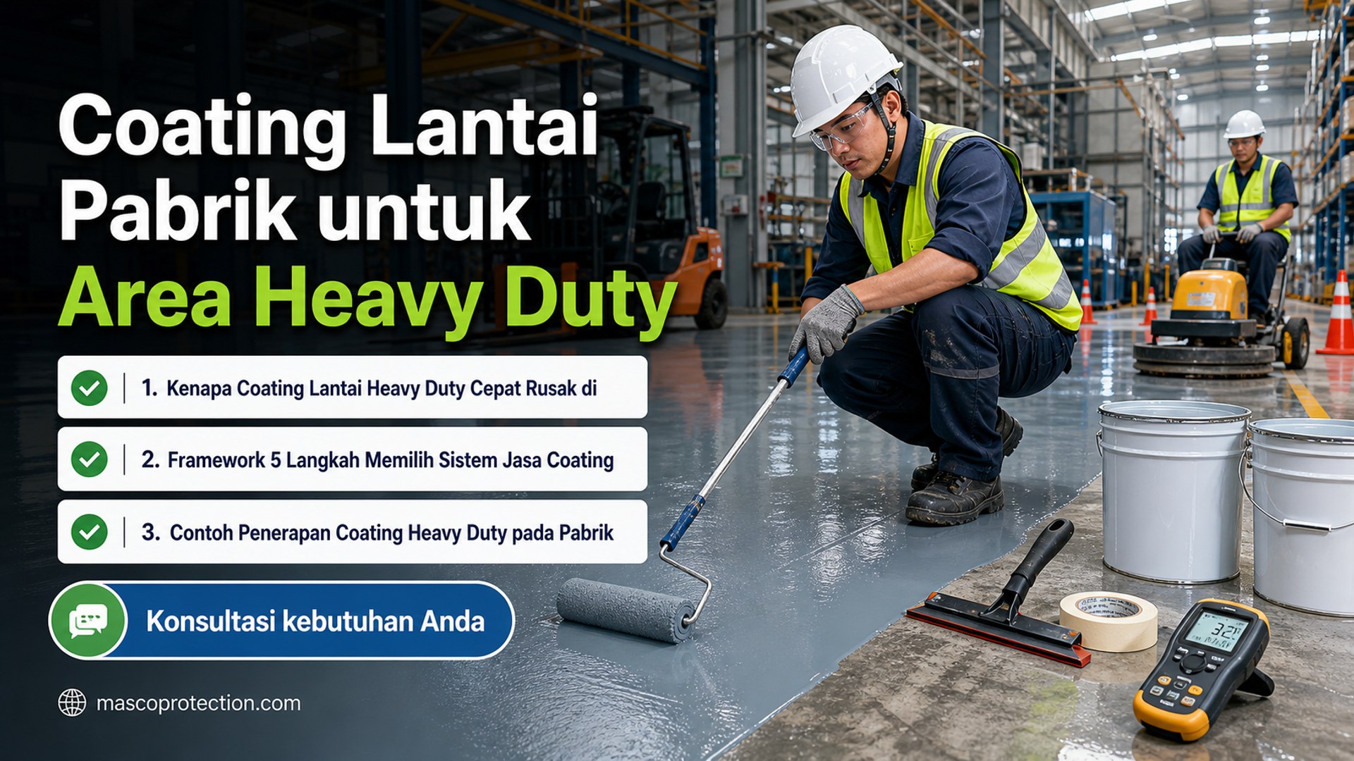 jasa coating industri Indonesia - Coating Lantai Pabrik untuk Area Heavy Duty