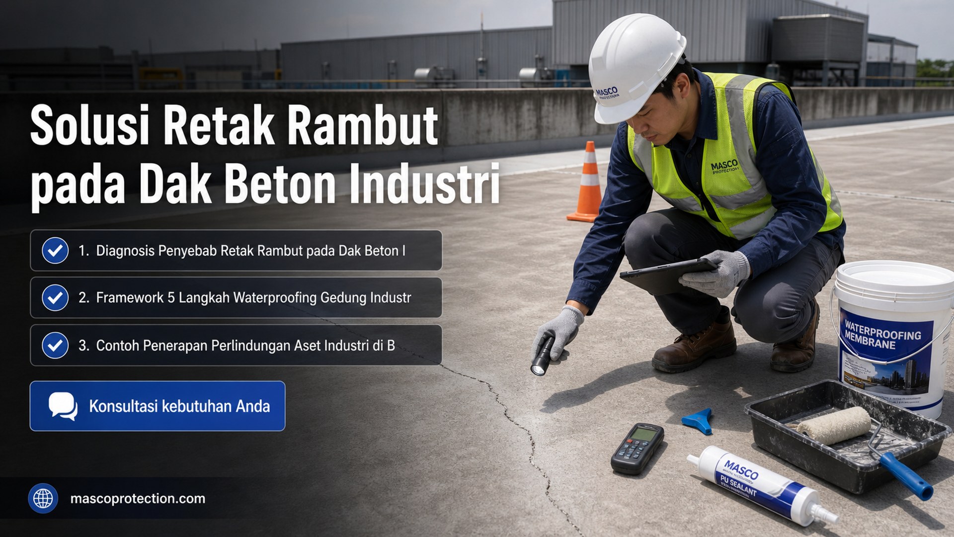 jasa coating industri Indonesia - Solusi Retak Rambut pada Dak Beton Industri