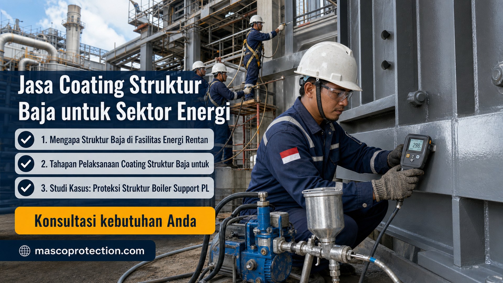 jasa coating industri Indonesia - Jasa Coating Struktur Baja untuk Sektor Energi
