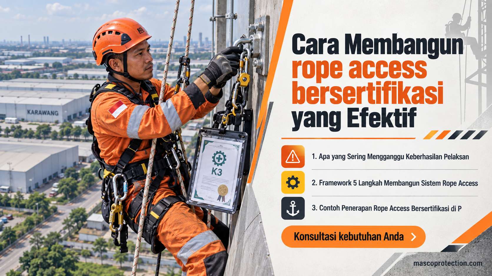 jasa coating industri Indonesia - Cara Membangun rope access bersertifikasi yang Efektif