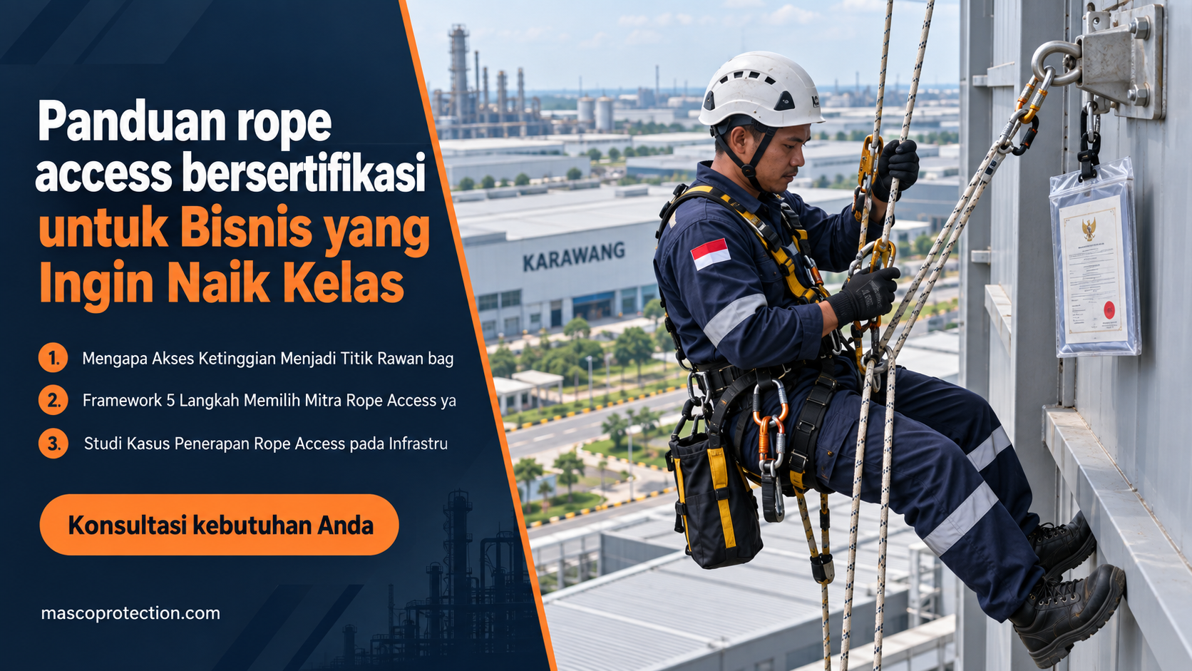jasa coating industri Indonesia - Panduan rope access bersertifikasi untuk Bisnis yang Ingin Naik Kelas