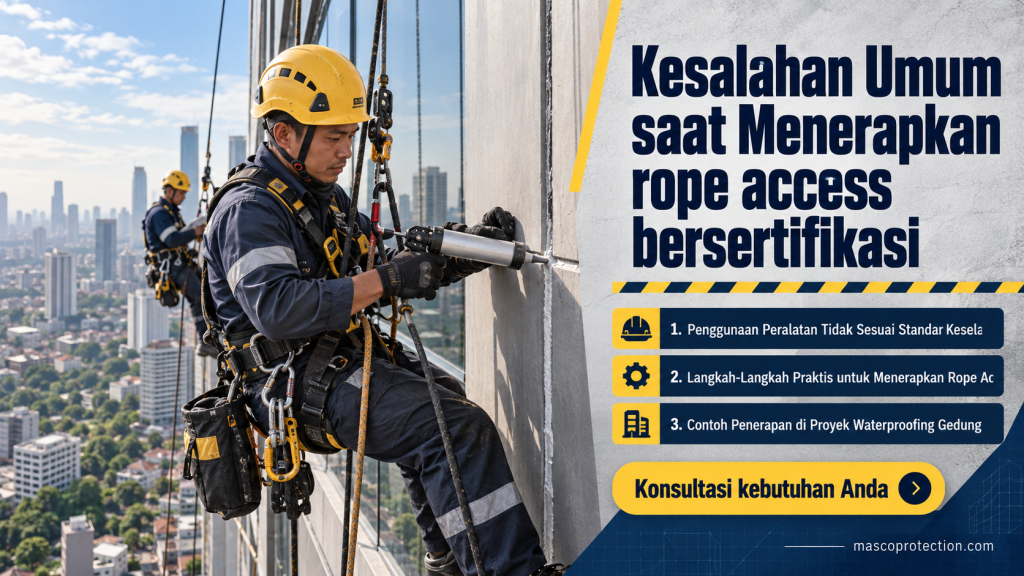 jasa coating industri Indonesia - Kesalahan Umum saat Menerapkan rope access bersertifikasi