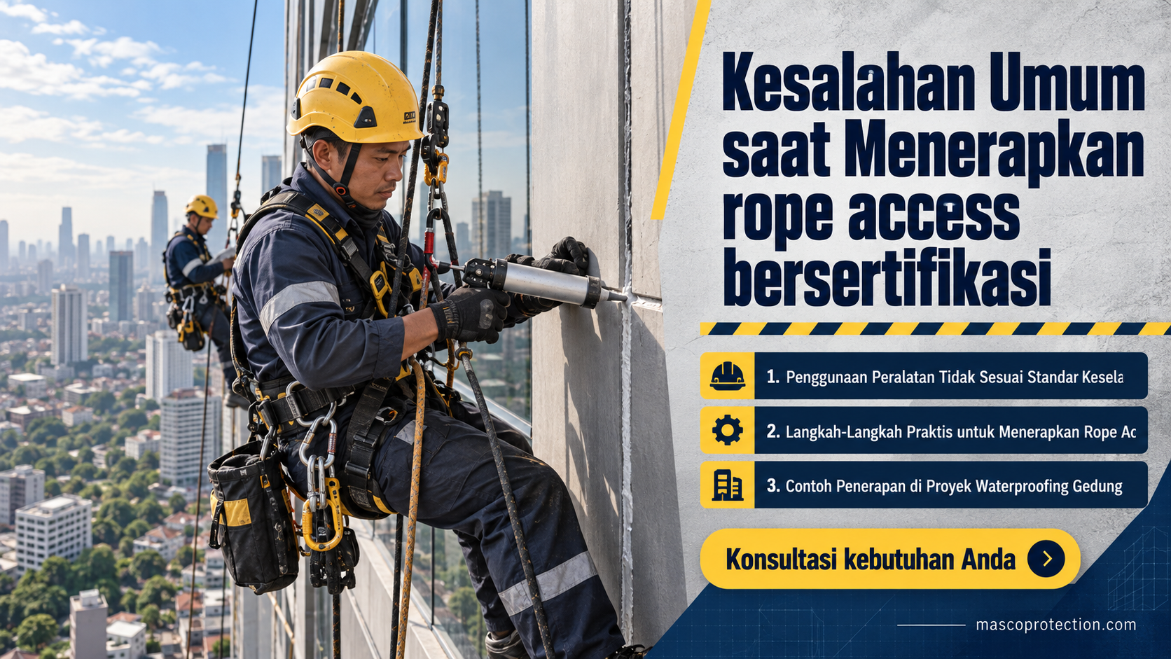 jasa coating industri Indonesia - Kesalahan Umum saat Menerapkan rope access bersertifikasi