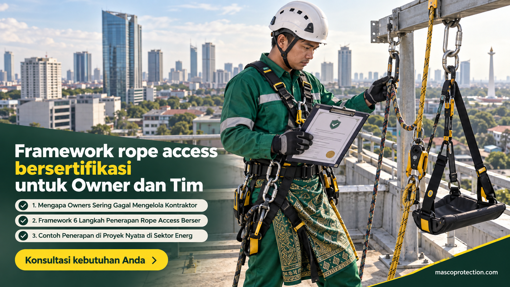 jasa coating industri Indonesia - Framework rope access bersertifikasi untuk Owner dan Tim