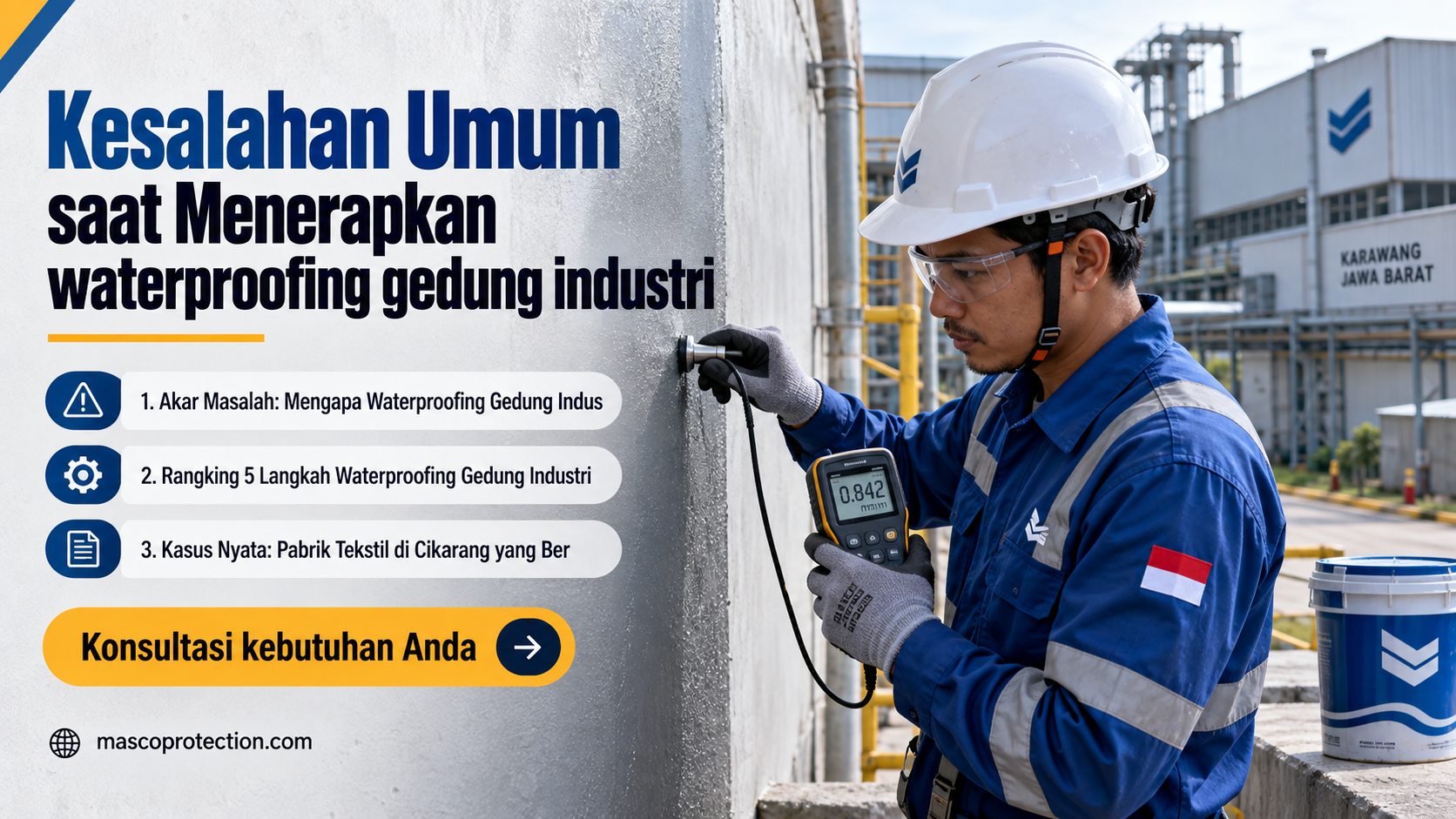 jasa coating industri Indonesia - Kesalahan Umum saat Menerapkan waterproofing gedung industri
